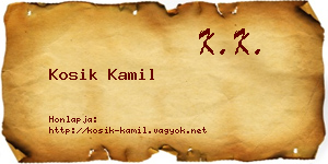 Kosik Kamil névjegykártya